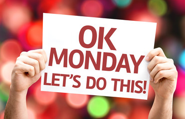 Ok Monday Let's Do This! card with colorful background