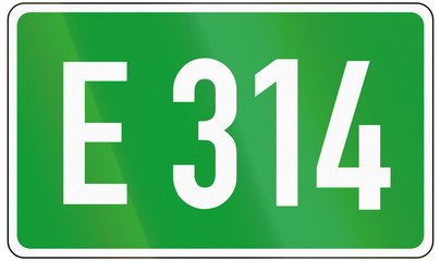 European road number sign for E314