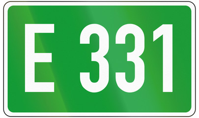 European road number sign for E331