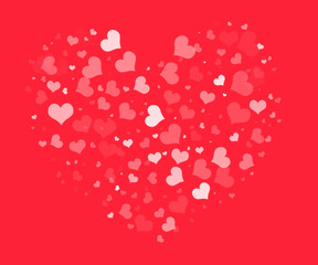 Abstract  Soft Hearts for Valentines Day Background Design.