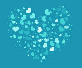 Abstract  Soft Hearts for Valentines Day Background Design.