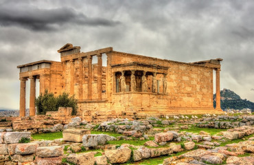 Fototapeta na wymiar Erechtheion, an ancient Greek temple in Athens