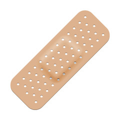 Medical adhesive bandage isolated on white