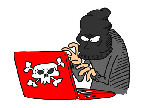Cyber Criminal on computer