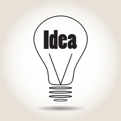 Light bulb with the word idea in the middle