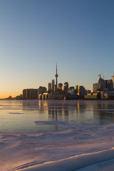 Toronto Skyline at Sunset in the Winter