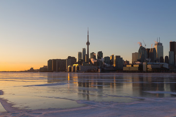 Toronto Skyline at Sunset in the Winter © mikecleggphoto