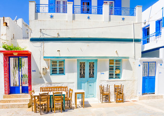 old restaurant in Langada vilage in Amorgos island in Greece