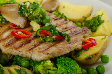 Healthy Pork Escalope with Super Greens