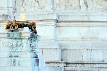 Altar of the Fatherland in Rome the brazier of the sacred fire