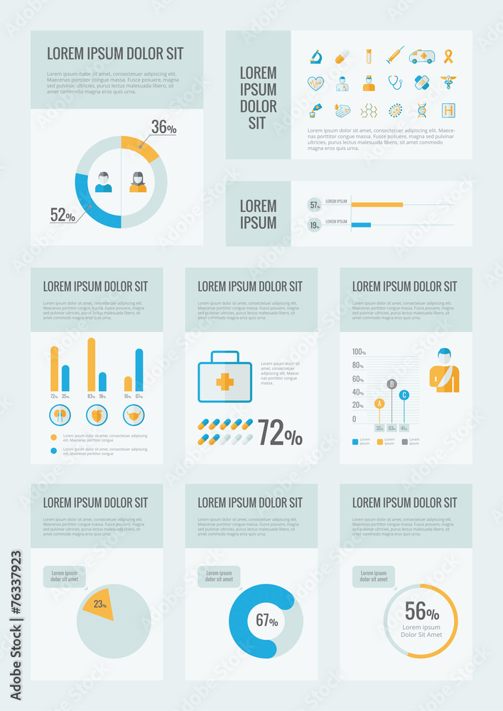 Canvas Prints healthcare infographic elements.