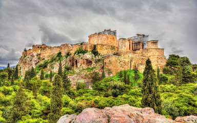 Fototapeta na wymiar View of the Acropolis of Athens - Greece