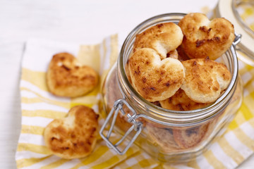 Coconut cookies heart shape