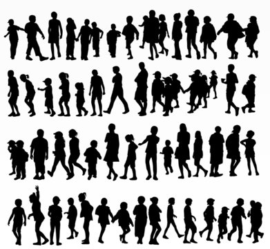 collection of children silhouettes