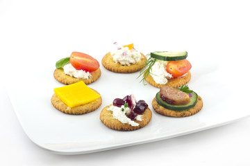 Crackers Canopes with Toppings