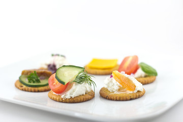 Crackers Canopes with Toppings