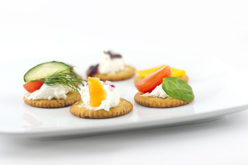 Crackers Canopes with Toppings