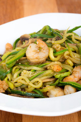 shrimp with zucchini noodles stir-fry