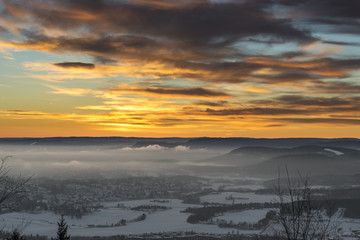 Panorama of Oslo Fjord during sundown