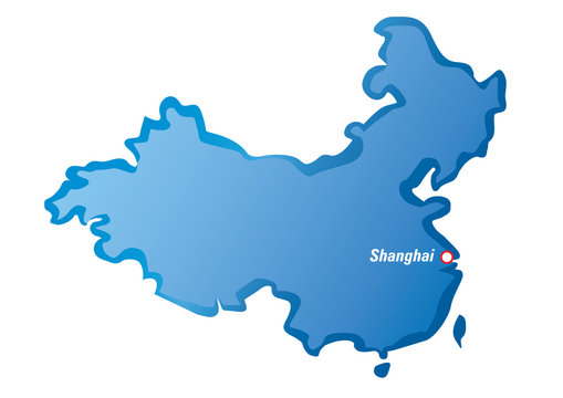 Vector map of China and Shanghai