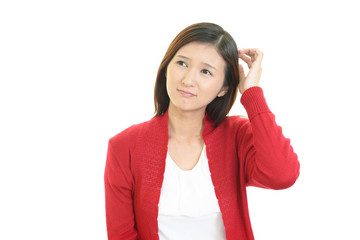 Fototapeta premium 困惑した表情の女性