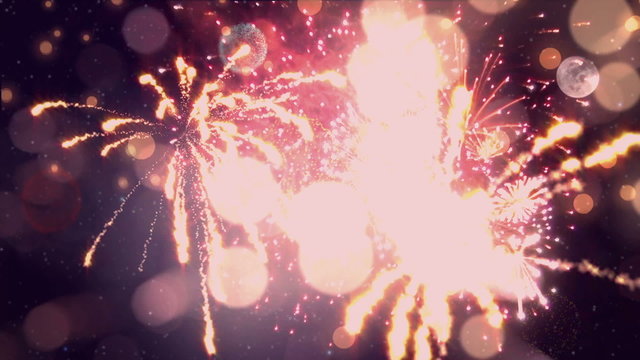 Romantic Fireworks Heart. Valentine's day: Love is in the air