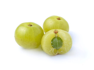 gooseberries on white background