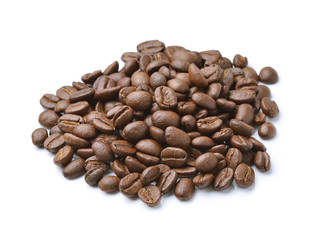 Collection of Coffee beans isolated on white background