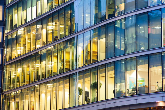 Windows of Skyscraper Business Office, Corporate building in Lon