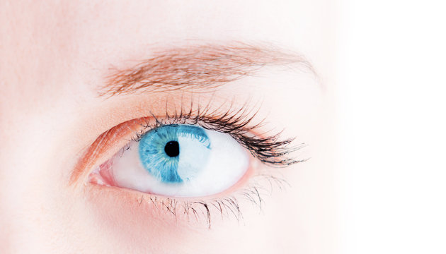 Female eye with long eyelashes