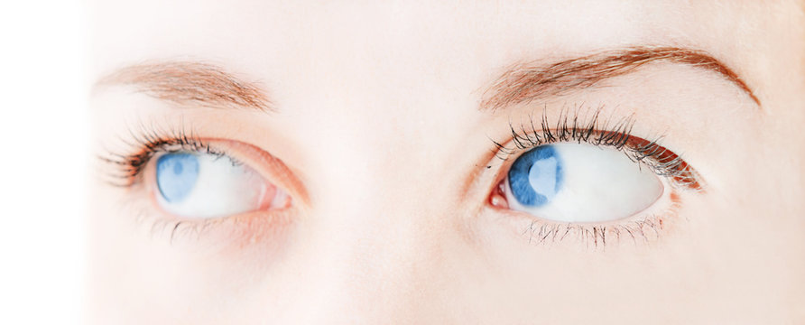 Female eye with long eyelashes