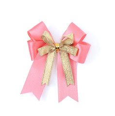 pink bow on white background