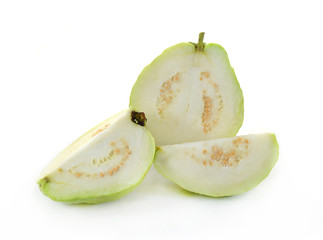 Guava (tropical fruit) on white background