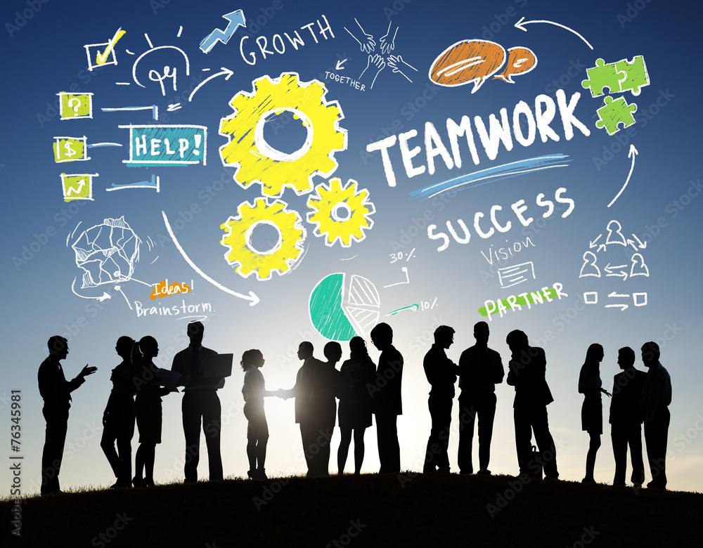 Sticker teamwork team collaboration business communication concept - Stickers