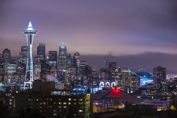 Fotobehang Seattle at Night © Krzysztof Wiktor