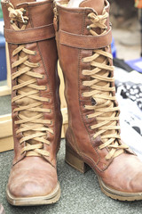 Close up of vintage cowboy boots