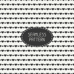 Romantic seamless pattern with hearts. Beautiful  vector