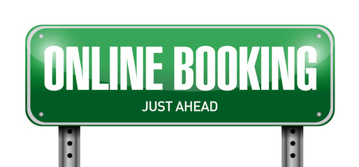 online booking road sign illustration