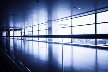 interior of the modern architectural in shanghai airport.