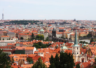 Naklejka na ściany i meble Beautiful cityscape of Prague