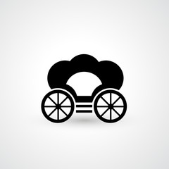 Pumpkin carriage icon vector