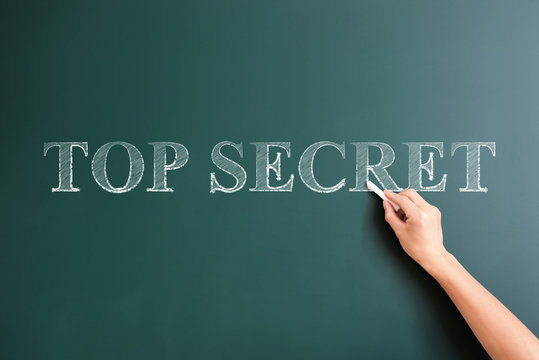 top secret written on blackboard - Powered by Adobe