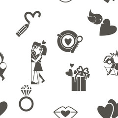 Romantic Seamless with Symbols of Valentine's Day