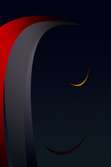 Minimalistic red mood illustration depicting  girl's face