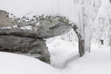 stone arch in winter