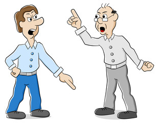 zwei Männer sind verschiedener Meinung