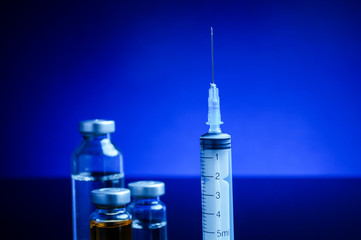 Syringe and medical vials