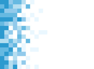 A blue pixel art style vector background over white
