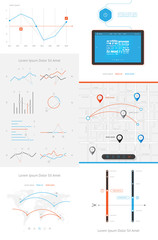 vector elements of infographics and user interface