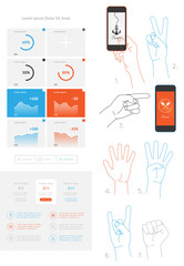 vector elements of infographics and user interface